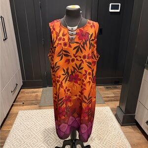 Vintage California Concepts Tropical Floral Shift Dress Size 20 L/XL